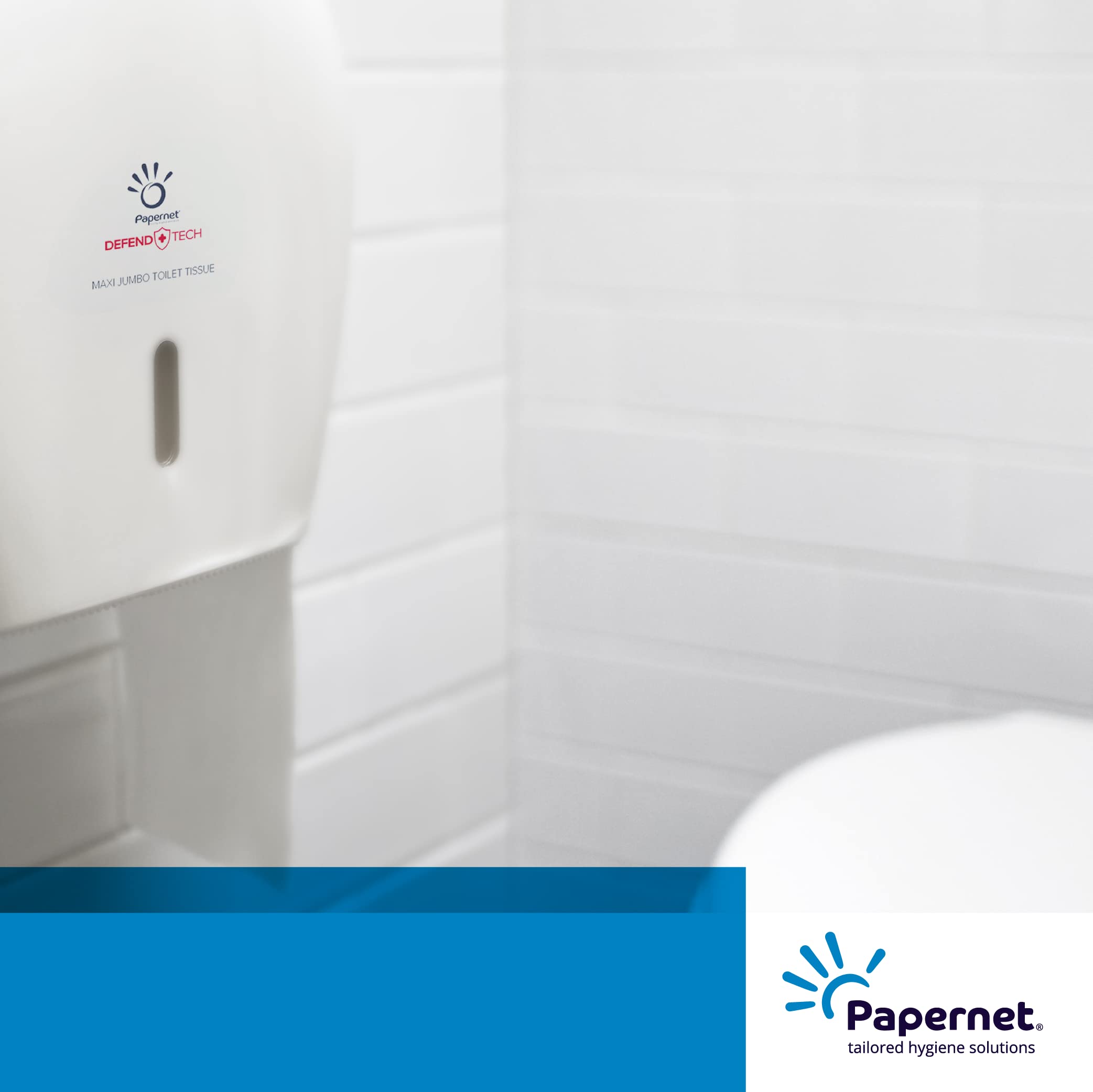 Dispenser Carta Igienica Maxi Jumbo Papernet - Antibatterico Defend Tech Bianco | Per Locali Pubblici - Foto 2