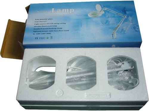 Beltom® Lente 5 DIOTTRIE d'Ingrandimento con Morsetto, Molle Interne E Lampada A Luce Fredda Bianca per Estetista ESTETICA Laboratorio E LAVORI di PRECISIONE di INGRANDIMENTO