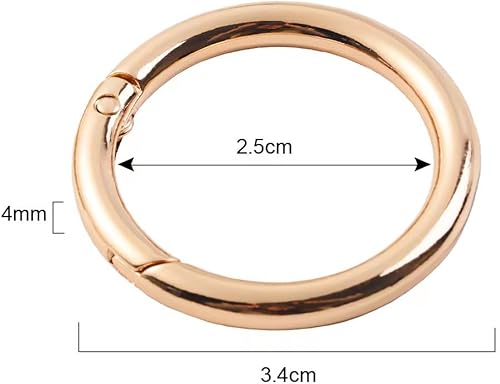 Miniatura 2 de Anillos de resorte, mosquetón redondo de aleación con clip para llaveros, hebilla, bolsos, bolsos (color surtido, 16 unidades)