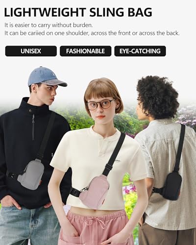 Peicees Small Crossbody Bag for Men Women Mini Sling Bag Travel Running Phone Daypack Cross Body Shoulder Bags, Mini Dark Blue and Black 7