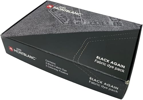 Anilinas Black Again Fabric Dye Pack - Renew & Dye Up Your Clothes - Includes 3 Black Dye Sachets and 3 Fixative Sachets for Cotton & More Negro