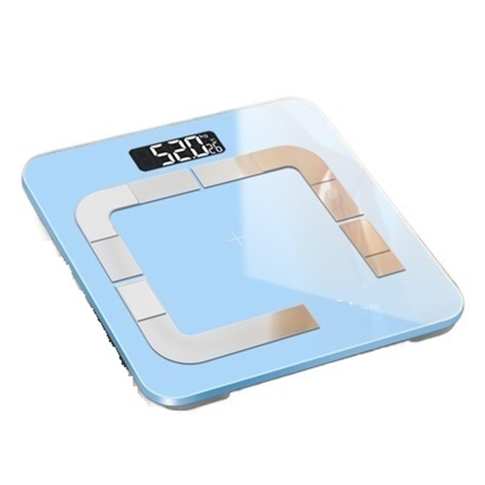 Báscula De Peso Corporal Baño Inteligente Pesaje Grasa Balanza Bluetooth Humano BMI Piso 20 Datos Preciso FáCil De Leer(Blue)