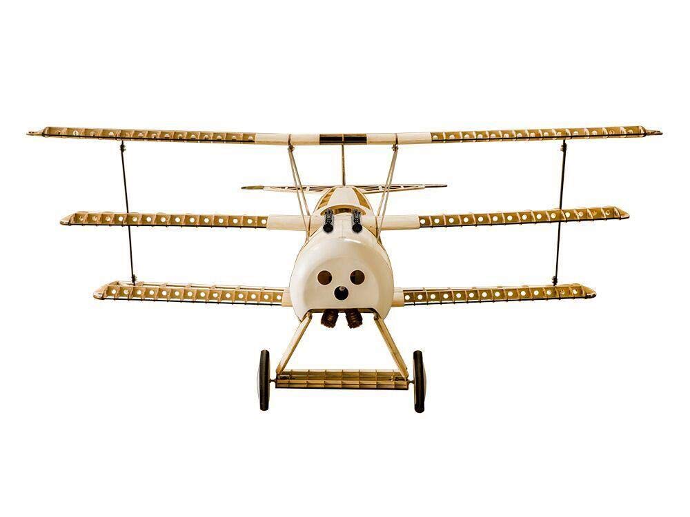 Torcster 212345 Fokker DR1 1540mm Holzbaukasten, Modellflugzeug für RC Bausatz DIY, gelaserte Balsa Sperrholz Holz Bauteile Holzmodell Flugzeug