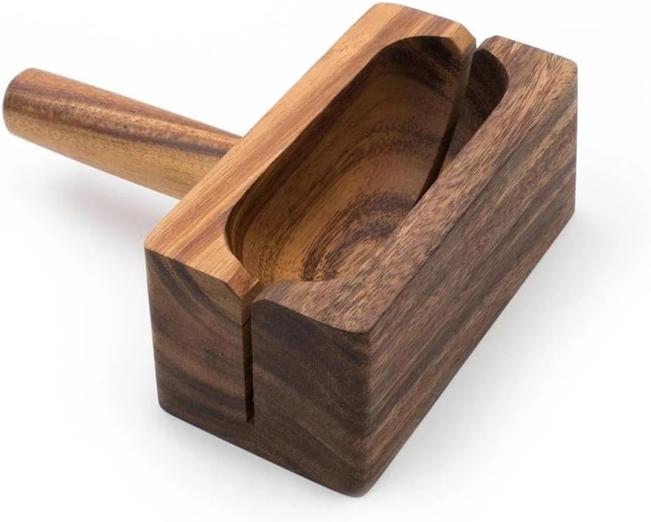 For Local Bagel Miter, Acacia Wood, 7 x 5.5 x 2.5 inches