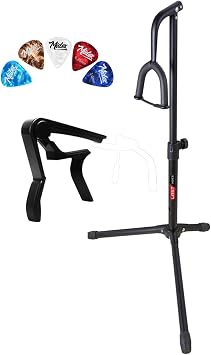 LASTVOICE Gtr-01C Guitar Stand Stand + Capo + Pena Pack