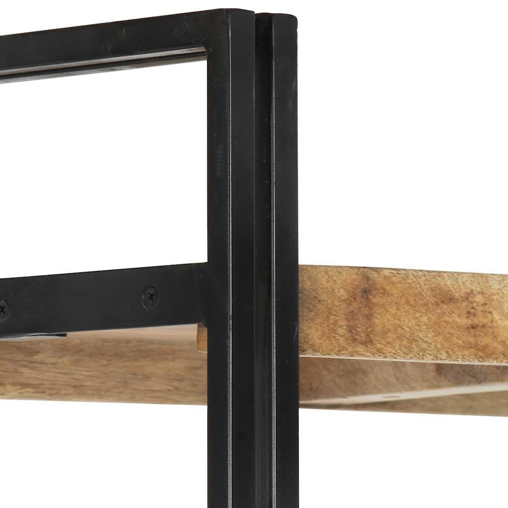 SYDE Scaffale a 5 livelli in legno di mango, 60 x 30 x 180 cm | Struttura in acciaio industriale, stile retrò, facile da montare, per libri e decorazione