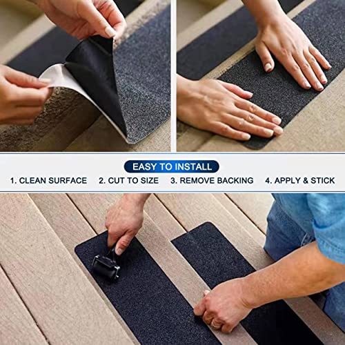 SANKEMU Black Anti Slip Tape, 2 inch by 33 feet, Non-Slip Traction Grip Tape to Tubs, Boats, Stairs, Clear, Soft, Comfortable for Bare feet - Thumbnail 5