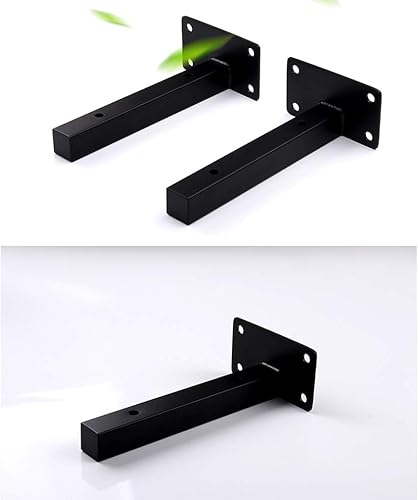 Miniatura 7 de Soporte flotante de acero inoxidable para estante de tubería para montaje en pared, juego de 2 soportes para estantes ocultos para colgar, soporte