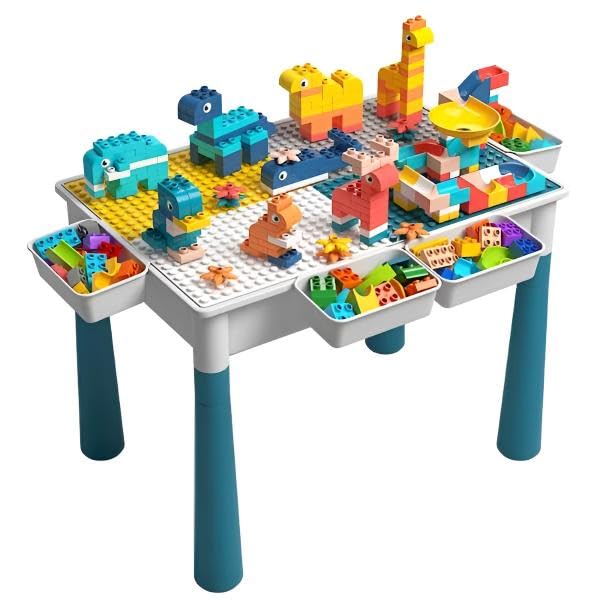 Frilla Tavolo Multifunzionale per Bambini con Piano Reversibile – Tavolo attività per Disegnare, Giocare e Costruire, Tavolino per Bambini con Spazio Portaoggetti – Koclinka