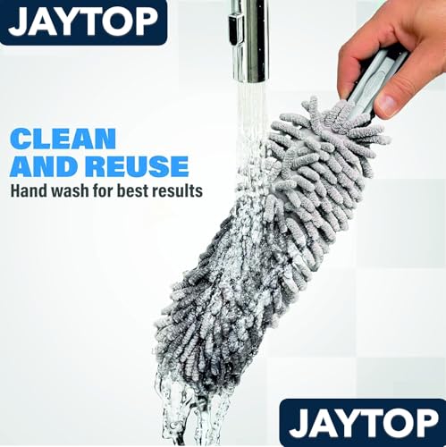Image of JAYTOP Car Duster Microfiber Brush || Dusters for Home Cleaning || Cleaning Essential Microfiber Car Duster || 14 inch Scratch Free Dust Cleaning Brush for All Type of Cleaning|| (Grey)
