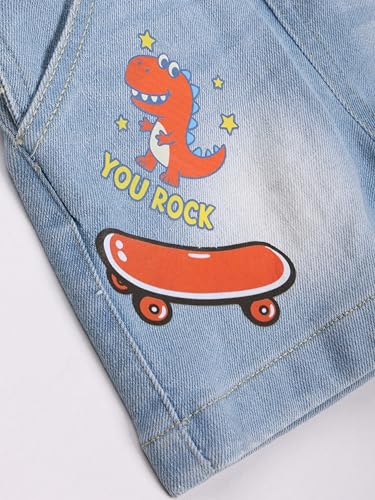 Image of KiddoPanti Unisex Infant Denim Dungaree | Cotton Blend Stretch | Baby Jumpsuit Witth Pockets | Comfortable Casual Outfit for Boys & Girls 6 Months-3 Years