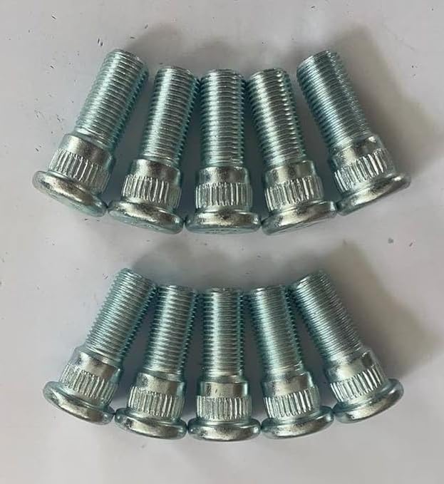 10 PCS 610-364 1/2-20 Rear Serrated Wheel Hub Stud Bolts 0.62 in. Knurl, 1.46 in. Length Replacement for Select Jeep Cherokee Wrangler TJ XJ ZJ YJ