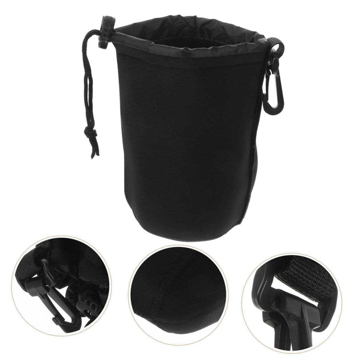 jojofuny Bolsa de Neopreno para Guardar Lentes de Cámara (4 Juegos Cierre con Cordón Y a Prueba de Golpes) para Viajes al Aire (3 Unidades)