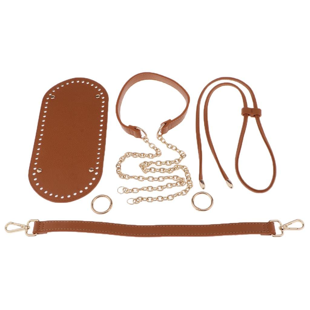 5 Stück DIY Taschen Bastelteile PU Taschenboden Kissen Taschenriemen Zubehör mit Rundem Und Kordelzug für Handarbeit Basteln Werkstatt