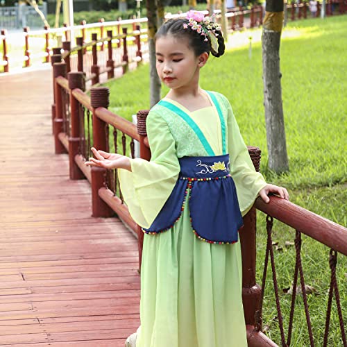 Sunny Fashion Girls Dress Hua Mulan Chinese New Year Hanfu Retro Embroidery3