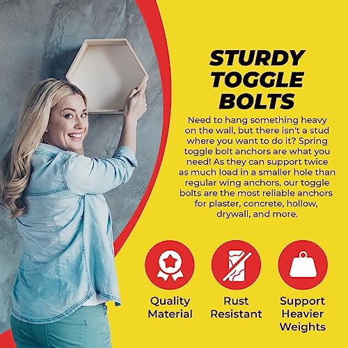 QUALIHOME Spring Toggle Bolt Anchors Heavy Duty Wall