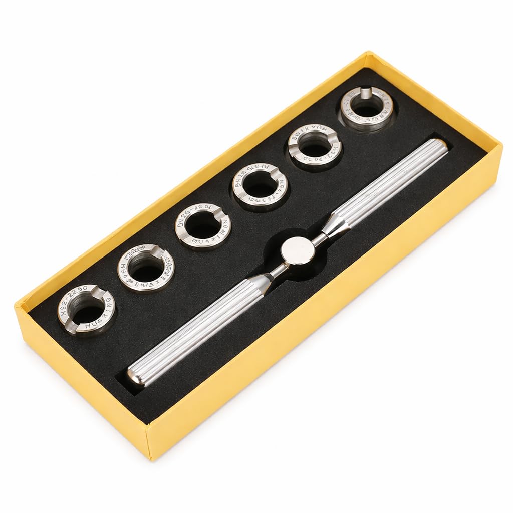 Apriscatole per orologio in acciaio inox, acciaio inox, regolabile, con 6 forme scanalate, per Rolex e Tudor