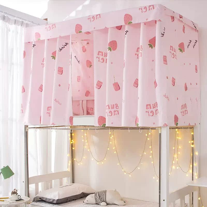 SIQITECHNO Upper/Bottom Bunk Bed Curtains Dorm Home Blackout Privacy Beds Cloth Curtain Shading Breathable Dustproof Bed Canopy with Rope and Buckles for Kids Teen Loft Beds Single Sleeper