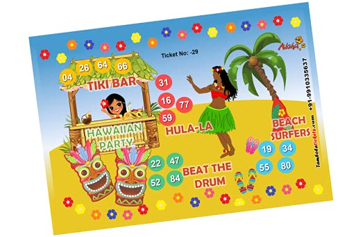 Hawaian Theme Theme Bingo Housie tambola Tickets (Printed on Hard Sheet, Big Size Tickets, 48 Cards) (B09B6DZBJQ) Amazon Price History, Amazon Price Tracker