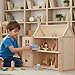 PlanToys® Living Room Classic Set for Montessori Inspired Small World Play | Imaginative Storytelling, Social Interaction and Home Role Play | Eco Friendly Wooden Dollhouse Living Room Furniture