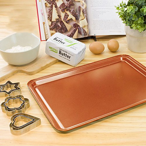Copperkitchen 5 Pcs Baking Pans - Organic Eco Friendly Nonstick Coating - Premium Quality - Muffin Pan, Loaf Pan, Square Pan, Cookie Sheet, Round Pan - Bakeware Set #TOP2