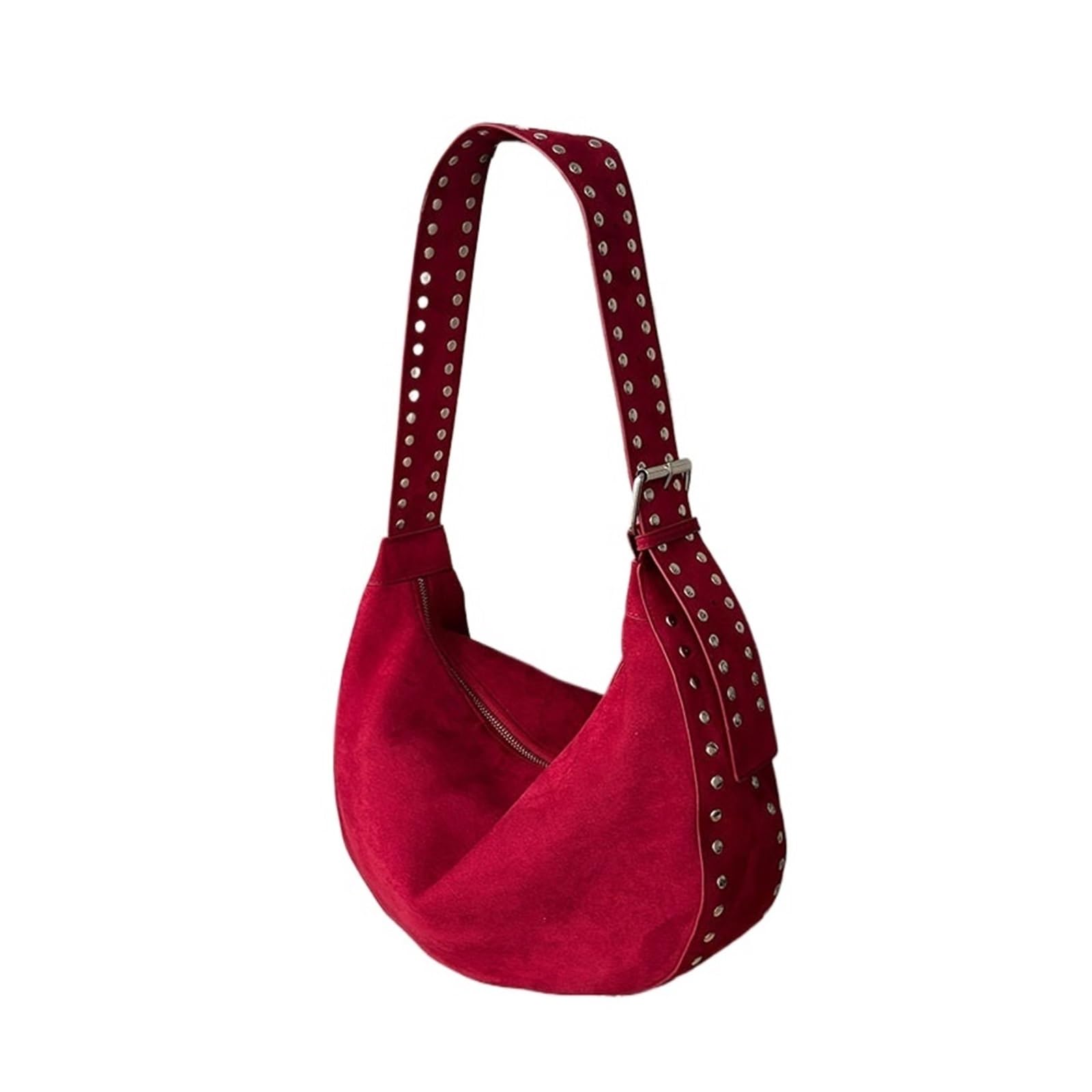 Sac main faux daim de luxe avec finitions rivets et sangle cloutée - 5