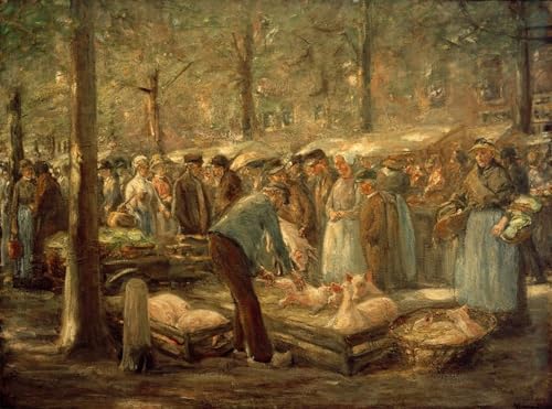 Toile Max Liebermann Marché aux porcs à Haarlem, impression haut de gamme déco nordique 60x90