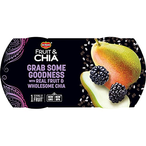 Del Monte Fruit and Chia Snack Cups, Pears in Blackberry Flavored Chia, 7 Ounce (2 Count)