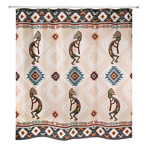 Avanti Linens - Fabric Shower Curtain, Decorative Bathroom Essentials (Navajo Dance Collection, 72