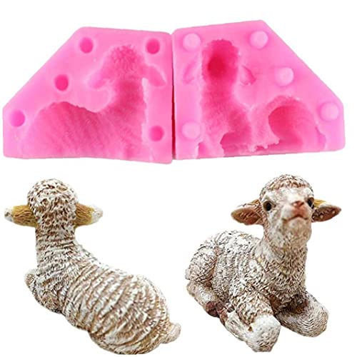 TOSSPER Ovejas 3D Jabón De Silicona Molde De La Arcilla del Polímero Moldes Pasta De Azúcar Que Decorarting Herramientas De De Chocolate Bandeja De Horno Gumpaste