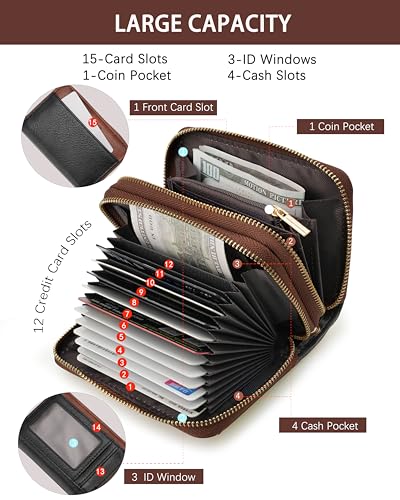 Image of Credit Card Holder for Women,Accordion Wallet with wristlet