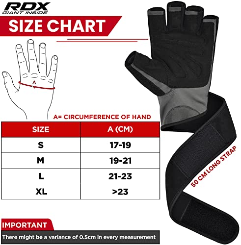 Rdx Weight Lifting Workout Gloves With Wrist Support, 50 Cm Long Wrist Straps, Anti Slip Padded Palm, Breathable Gym Grip For Fitness Training Powerlifting, Men Women Bodybuilding Exercise #TOP5