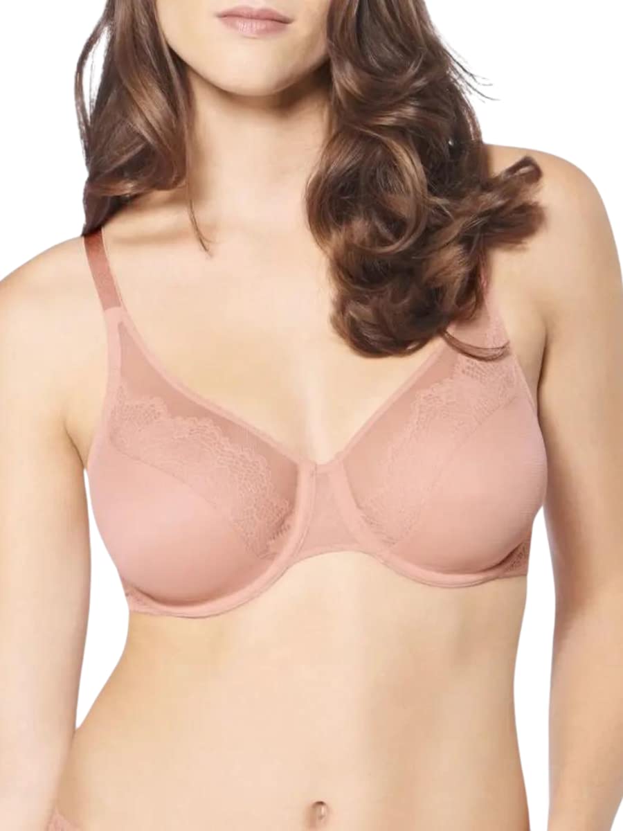 Triumph Women's Dusty Pink Lace Spotlight W Non-Padded Wired Bra, Orange, 30G
