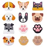 Cute Puppy & Paw Parches para Ropa, 12 Pcs Niños Mujeres Hombres y Amantes de Mascotas Bordados Coser/Hierro en Parches Textil Adhesivo para Chaqueta Mochila Sombrero y Camisetas