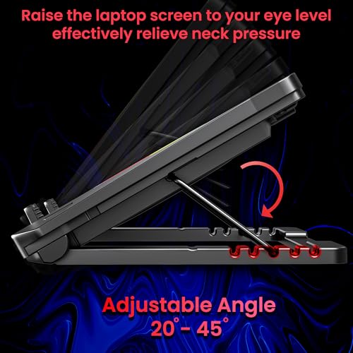 Ant Esports NC281 Gaming Laptop Cooling Pad with 2 Fans 110mm, RGB Laptop Cooler Stand with 5 Height Adjustable, Laptop Fan Cooling Pad for Upto... - Image 4