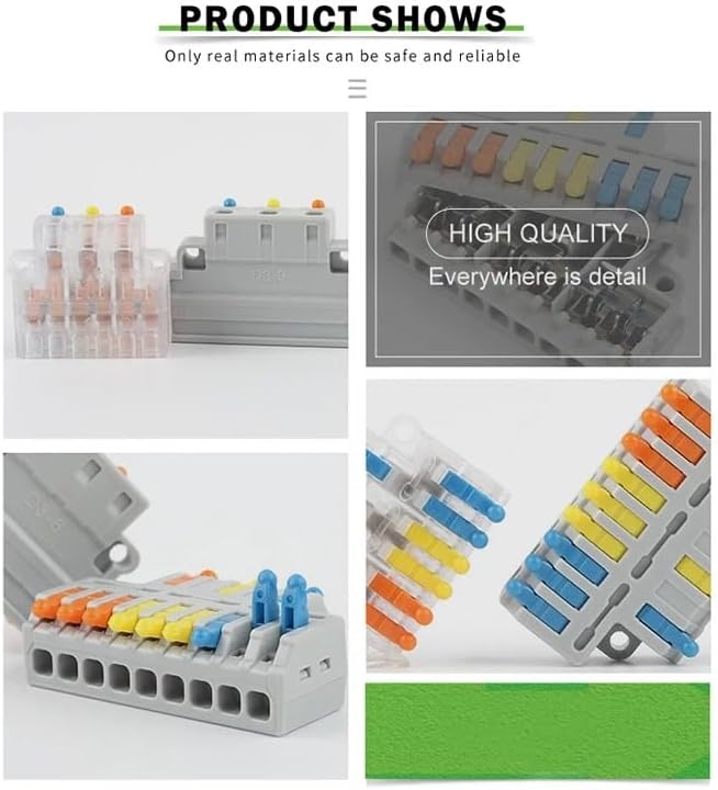 25PCS Compact Wire Connector Push-in Lever Spring Splice Terminal Block for Home Electrical Led Lighting Wiring(221)