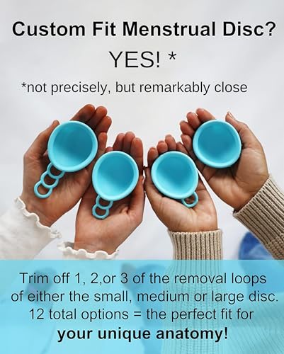 Image of Reusable Menstrual Disc | Period Disc with Removal Loop Stem | Alternative to Menstrual Cups for Light or Heavy Flows | Sustainable Alternative to Tampons /Pads (Black, Set of 2 Small)