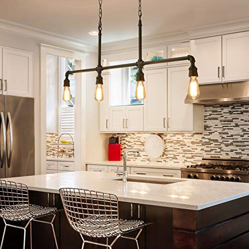 LOG BARN Pendant Lighting for Kitchen Island, 4Light Farmhouse