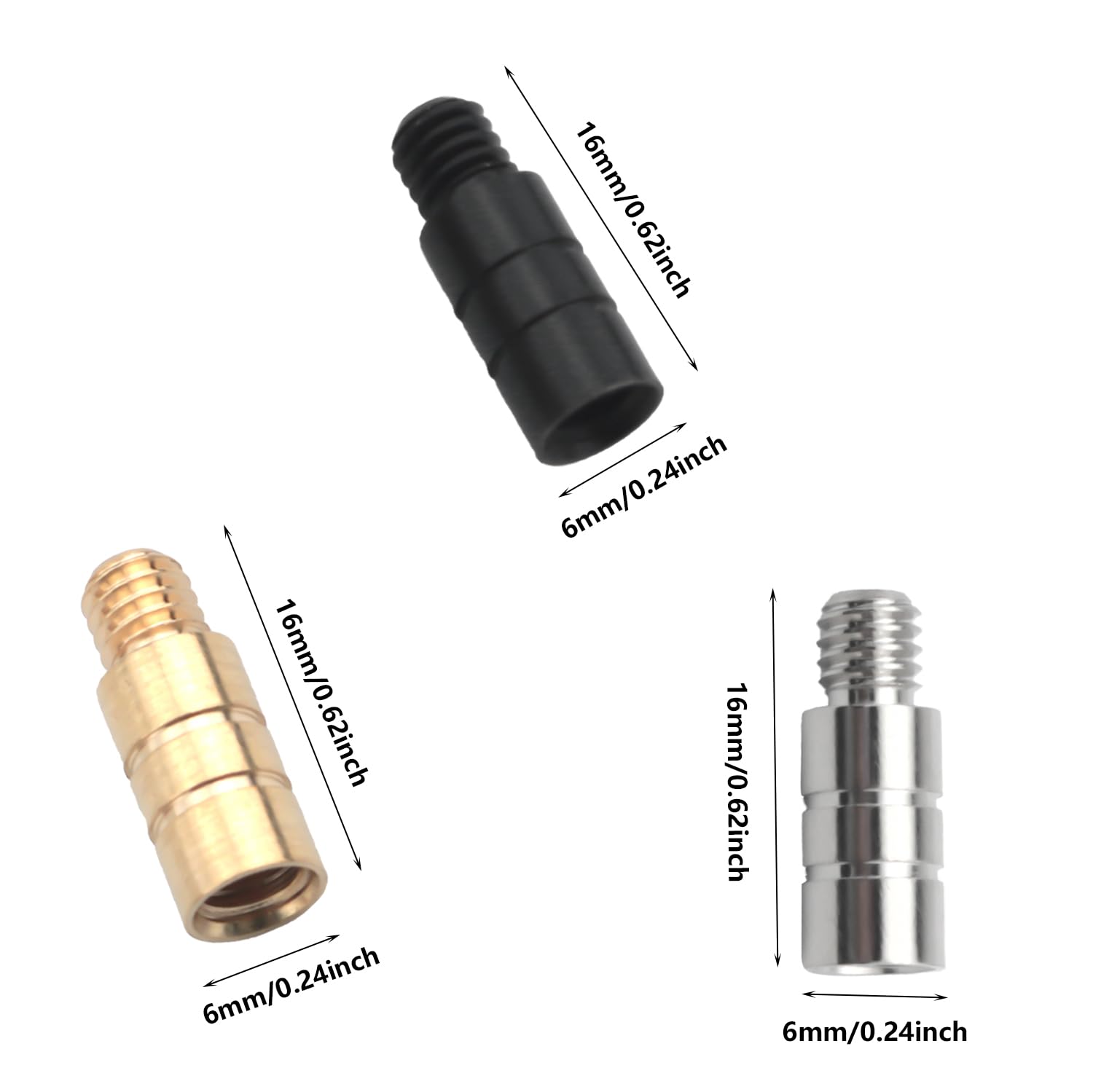 ZZHXSM 9PCS Dart Brass Weights Copper Black Silver 3pcs Each 0.62x0.24 inch Brass Dart Weights Dart Weighting Tools for Clubs Bars Darts Tournament Accessories