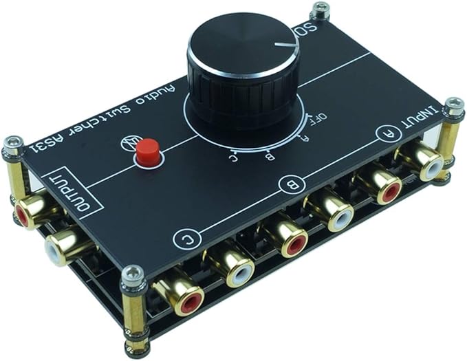 RCA estéreo 3 en 1 salida de audio selector de señal de audio HiFi