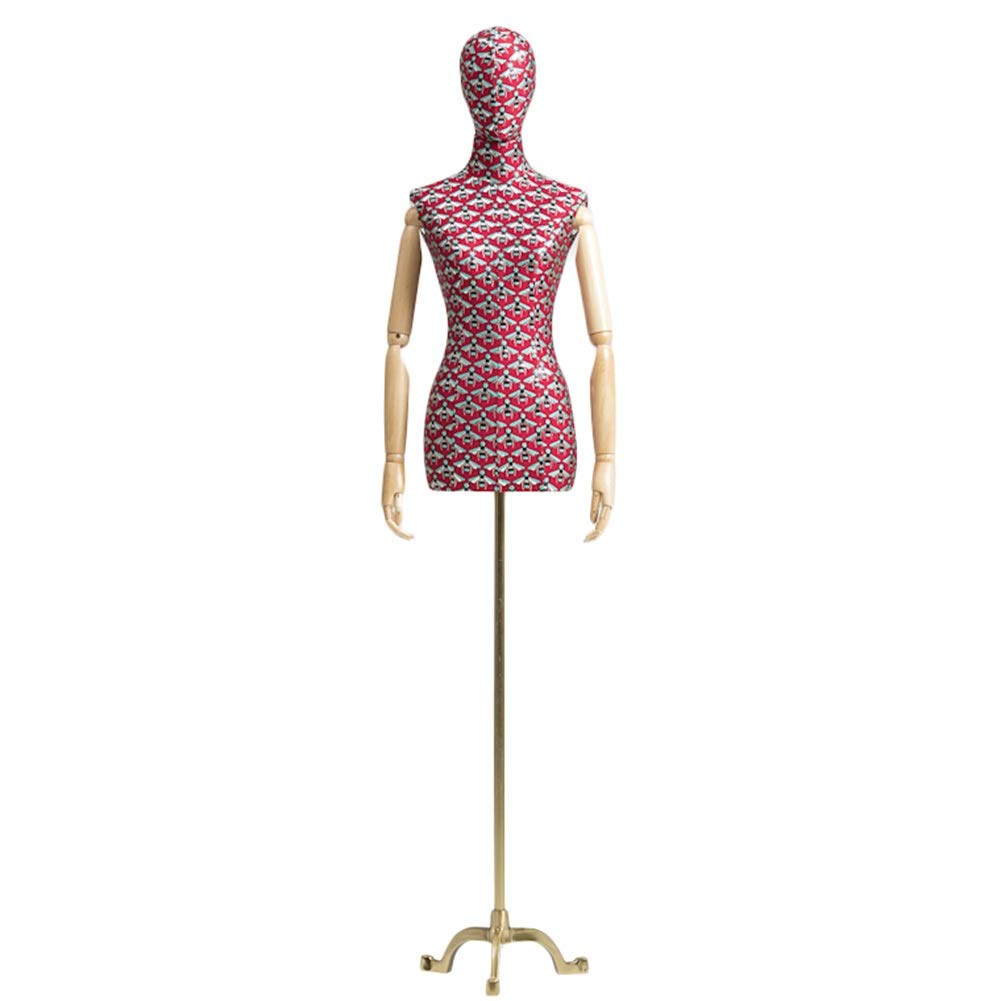 Maniquí femenino para exhibición de ropa de fotografía, forma de vestido de cabeza de torso de maniquí con soporte de trípode de metal, altura ajustable 140 cm - 220 cm (color: con brazos) hermo