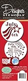Designer Stencils C432 Fourth (4th) of July Cookie Set Stencils, Beige/semi-transparent