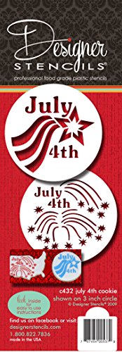 Designer Stencils Fourth (4th) of July Cookie Set Stencils, Beige/semi-transparent