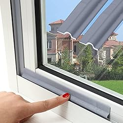 ZOCONE 6M Burlete Ventana Corredera, Tira Aislante Autoadhesiva Gris Tira Sellado Ventana A Prueba de Viento y de Ruido Burlete Puerta Entrada Sellar Puertas Frio Cinta Adhesiva Aislante para Ventanas