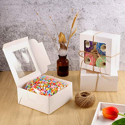 image for Boao 50 Pieces White Bakery Box Cupcake Boxes with Display Window and 
