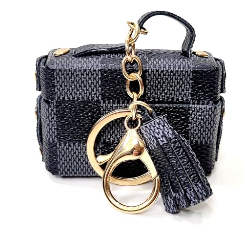 Image of JSR Designer Mini Bag Keychain with Tassel, Gold Chain, Multiple Patterns, Fashion Accessory For Car Bike Purses And Gifting