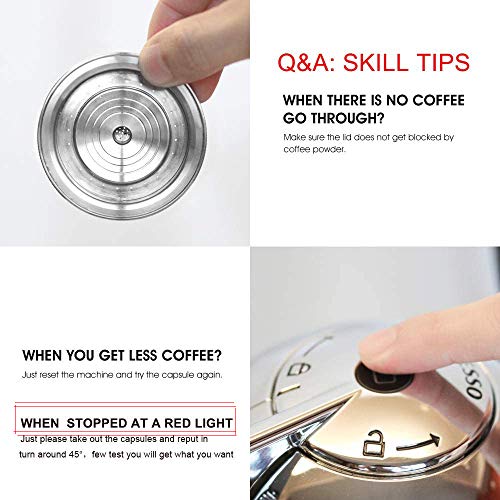 Stainless Steel Metal Coffee Capsule Compatible For Vertuo Coffee Espresso Size Nespresso Vertuoline Reusable Pods Holder Vertuolline Gca1,Env135S,Env135B,Env135T,Env135R (Capsule) #TOP6