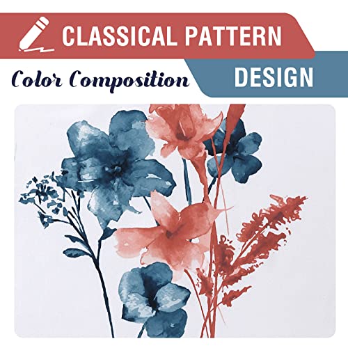 Image of BFAM Floral Print 100% Blackout Curtain with Black Linning at Back, Floral Print Curtains for Living Room /Bedroom Thermal Insulated Energey Saving Blossom Curtain, Pack of 1 Curtain