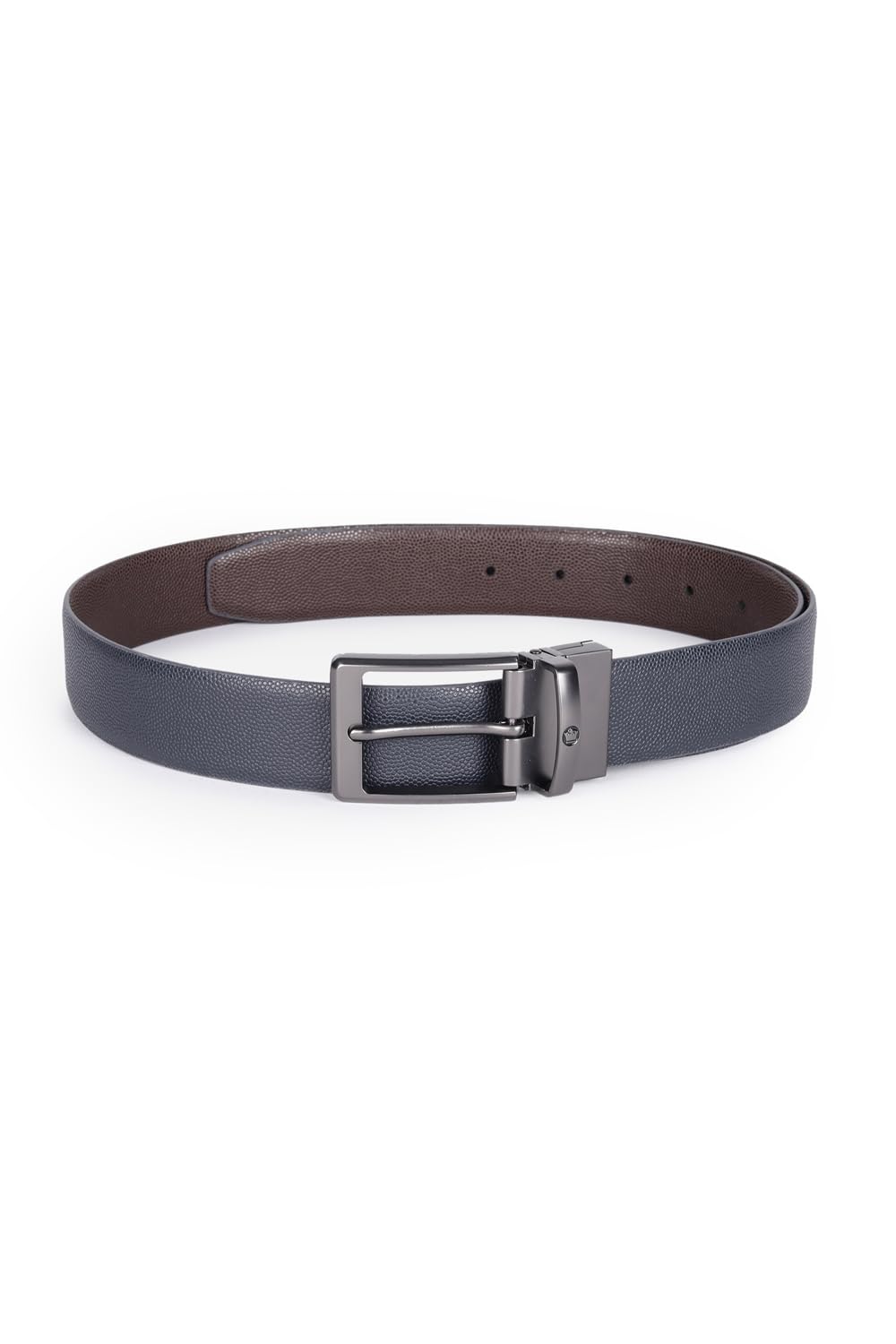 louis philippe Men Textured Reversible Formal Italian Leather with Matt Gun Metal Buckle Belt-picture-37