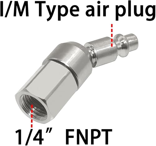 Miniatura 2 de Qolekog Industrial 14" giratorio enchufe de aire con rosca hembra de 14 pulgadas para accesorios de compresor de aire (2 piezas)